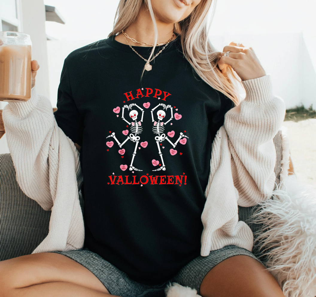 Happy Valloween Skeleton Dancing SVG PNG Spooky Valentine