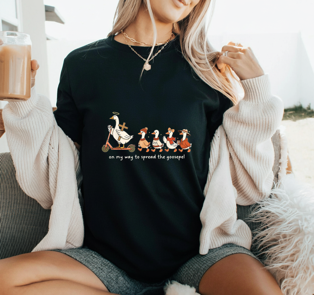 Funny Goose Gospel SVG PNG | On My Way to Spread the Goosepel