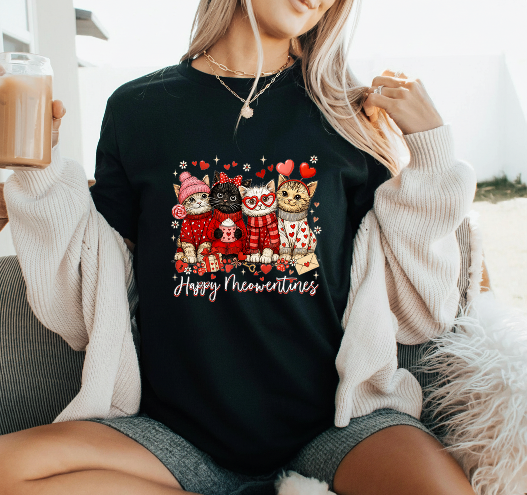 Cute Cat Valentine SVG PNG Happy Meowentines Shirt