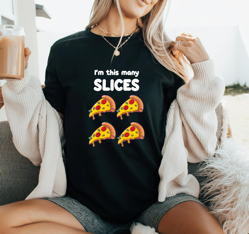 Cute Pizza 4th Birthday SVG PNG I'm This Many Slices Shirt