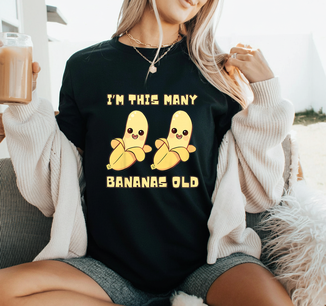 Cute Banana 2nd Birthday SVG PNG I'm This Many Old Shirt
