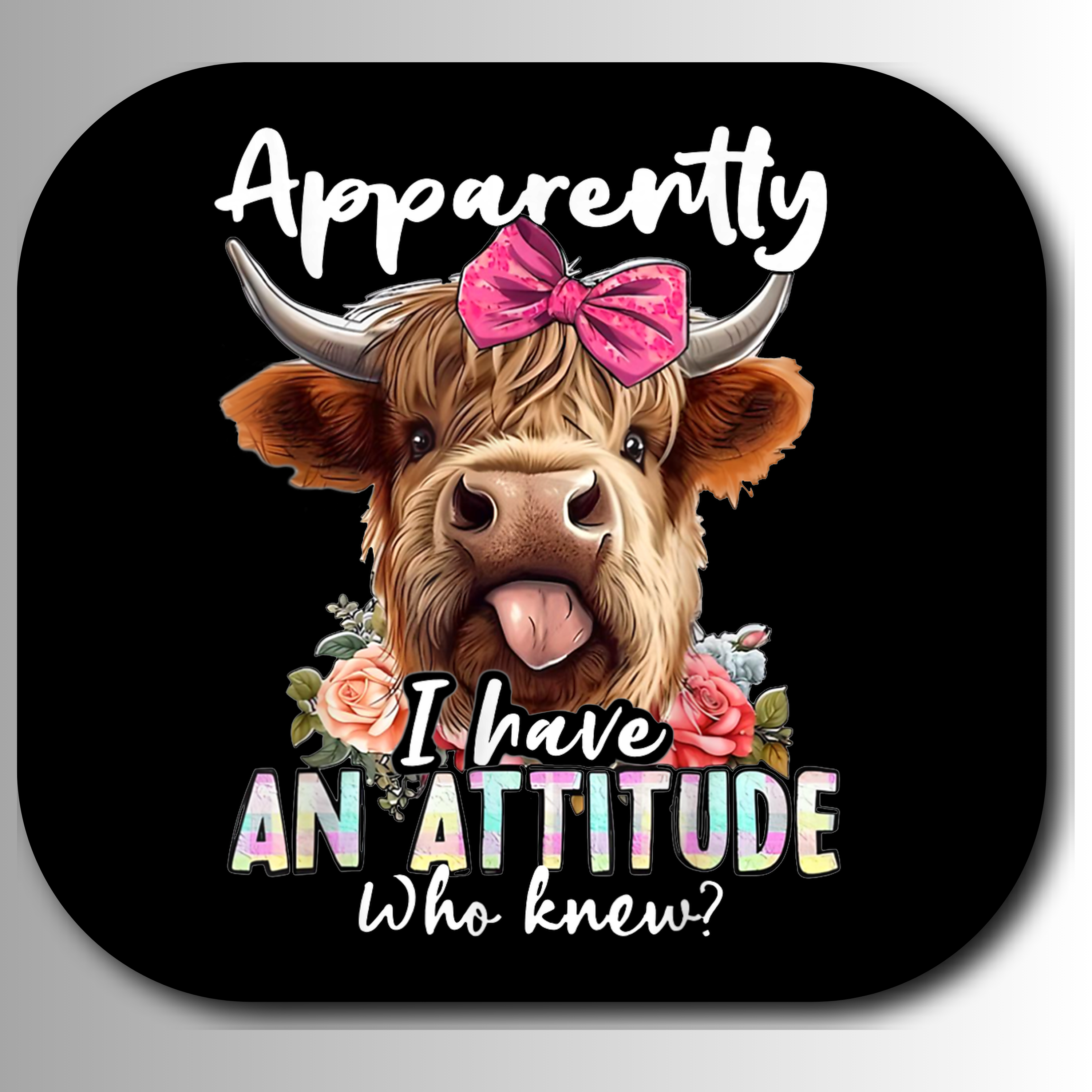 Sarcastic Highland Cow PNG funny quote for coffee mugs and sublimation