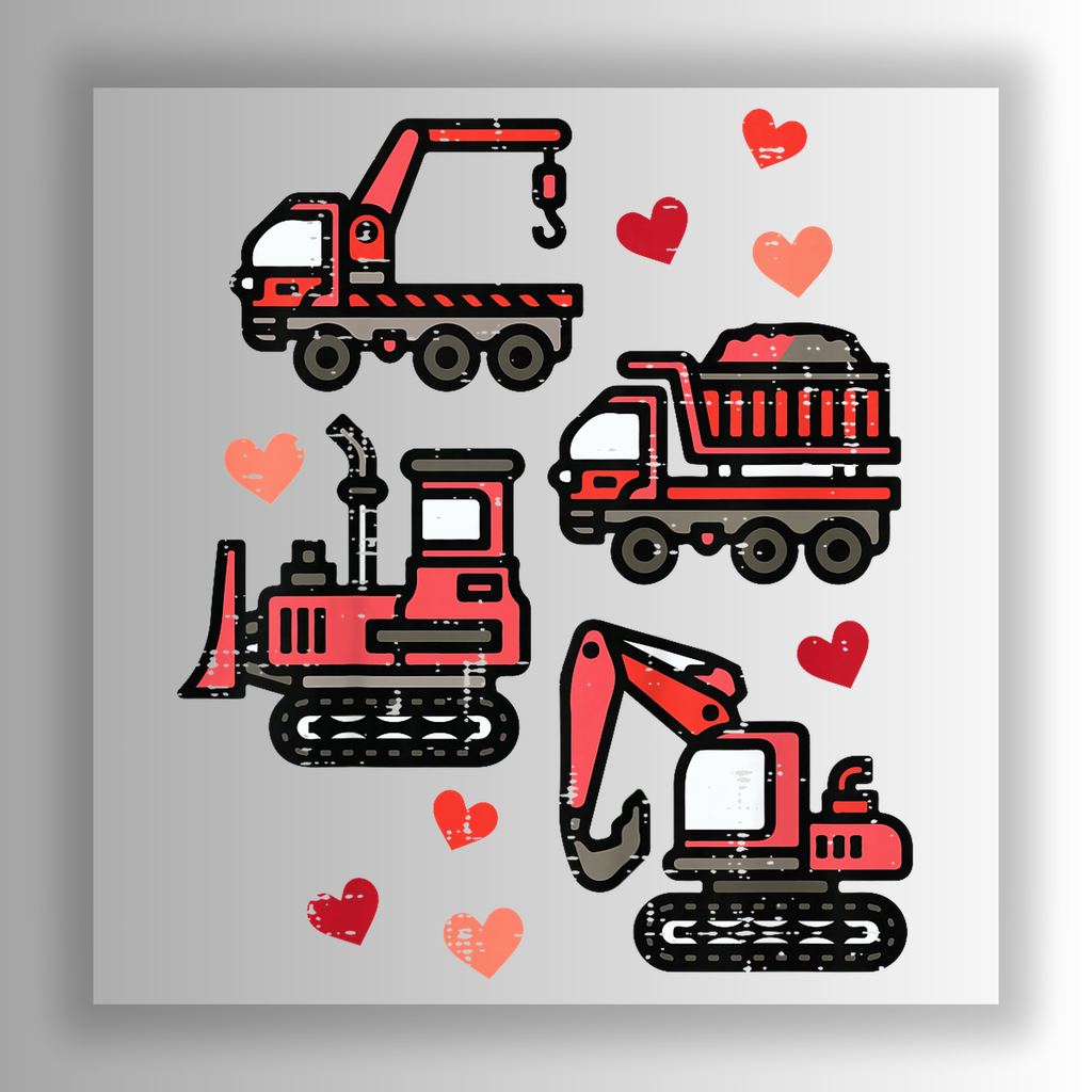 Construction Truck Valentine SVG PNG Boys Shirt