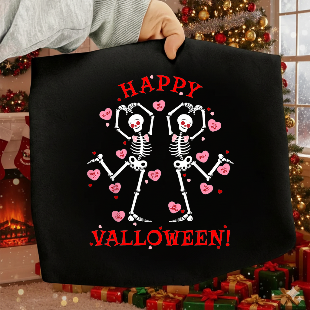 Happy Valloween Skeleton Dancing SVG PNG Spooky Valentine