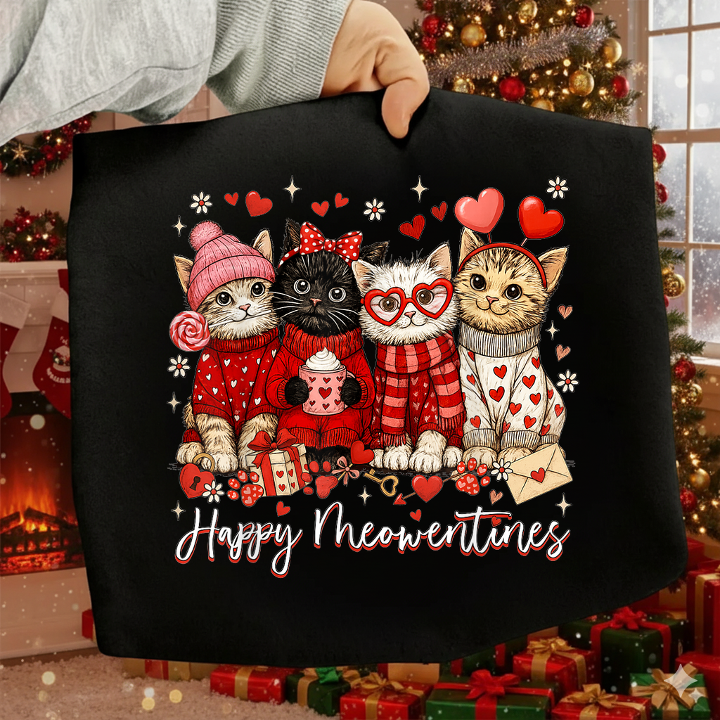 Cute Cat Valentine SVG PNG Happy Meowentines Shirt