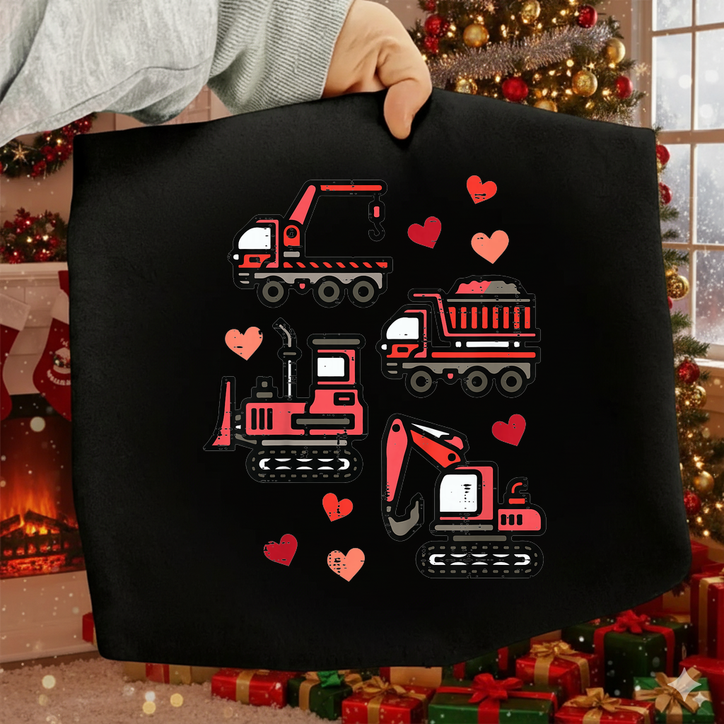 Construction Truck Valentine SVG PNG Boys Shirt