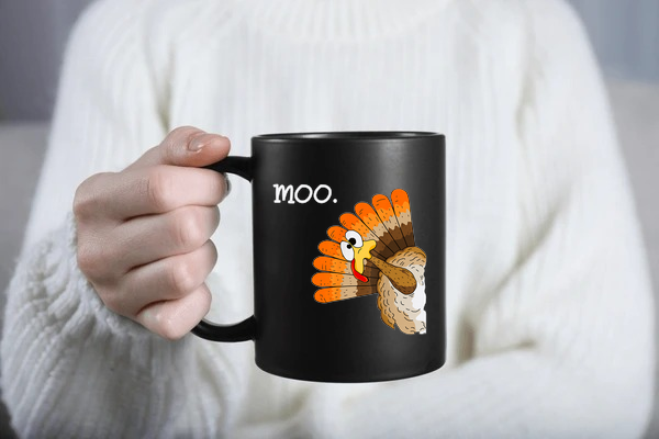 Funny Turkey Moo SVG PNG Thanksgiving Cow Shirt