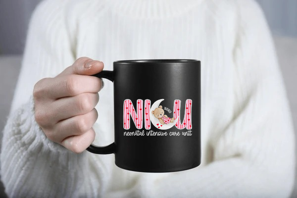 Cute bear nursing PNG for Valentine’s Day coffee mugs and tumblers