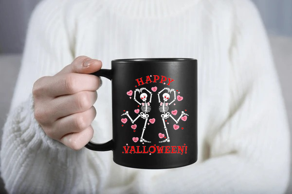 Happy Valloween Skeleton Dancing SVG PNG Spooky Valentine