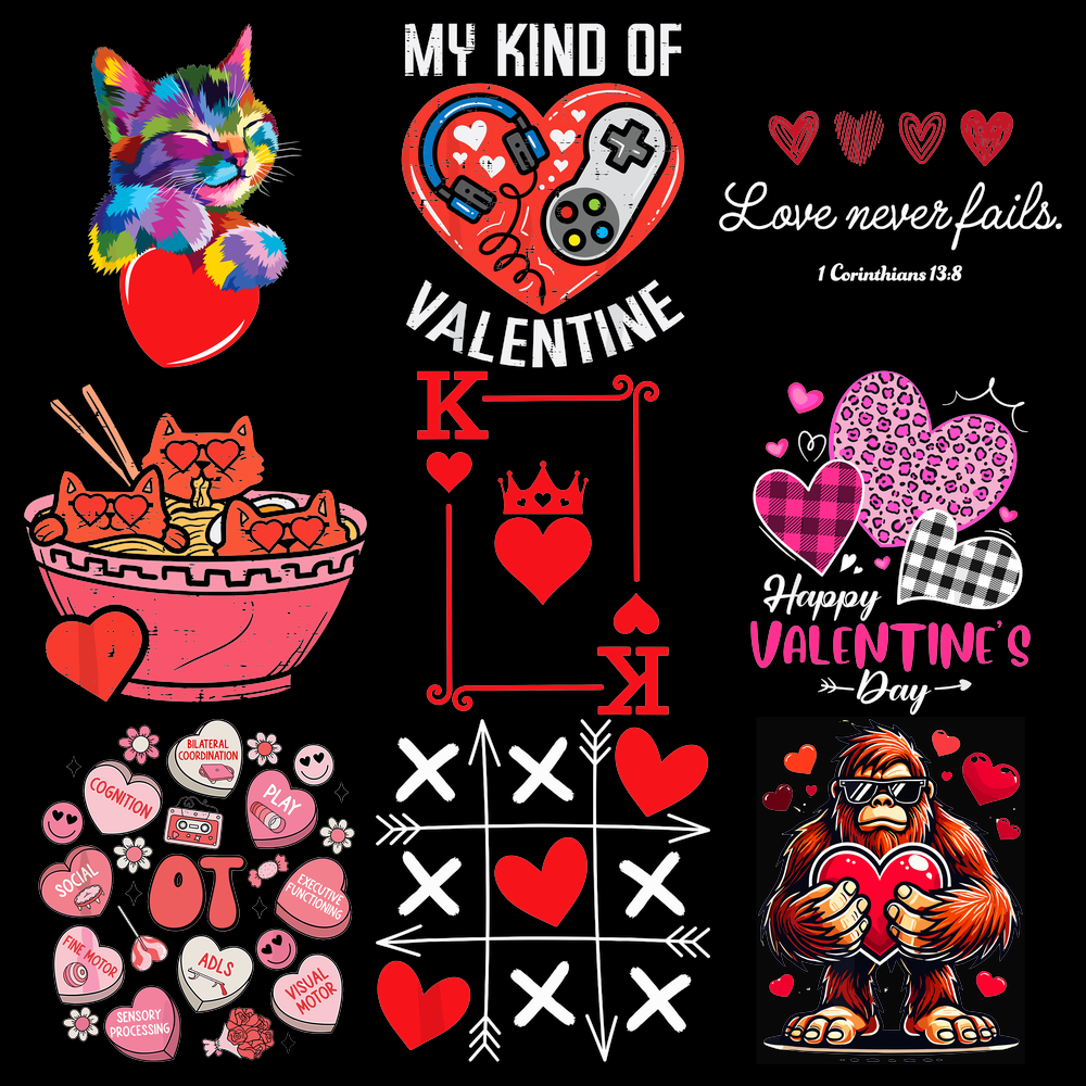 Valentine Cute Hearts 10 Designs Bundle