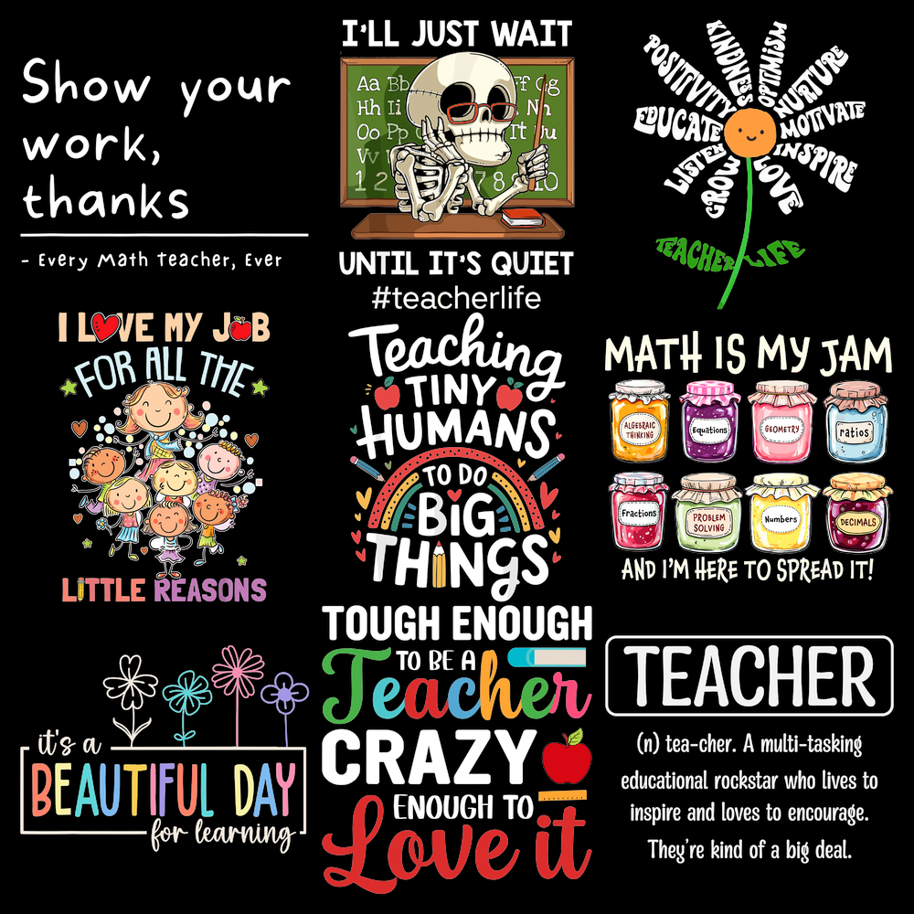 Teacher Funny 10 SVG PNG Designs Bundle