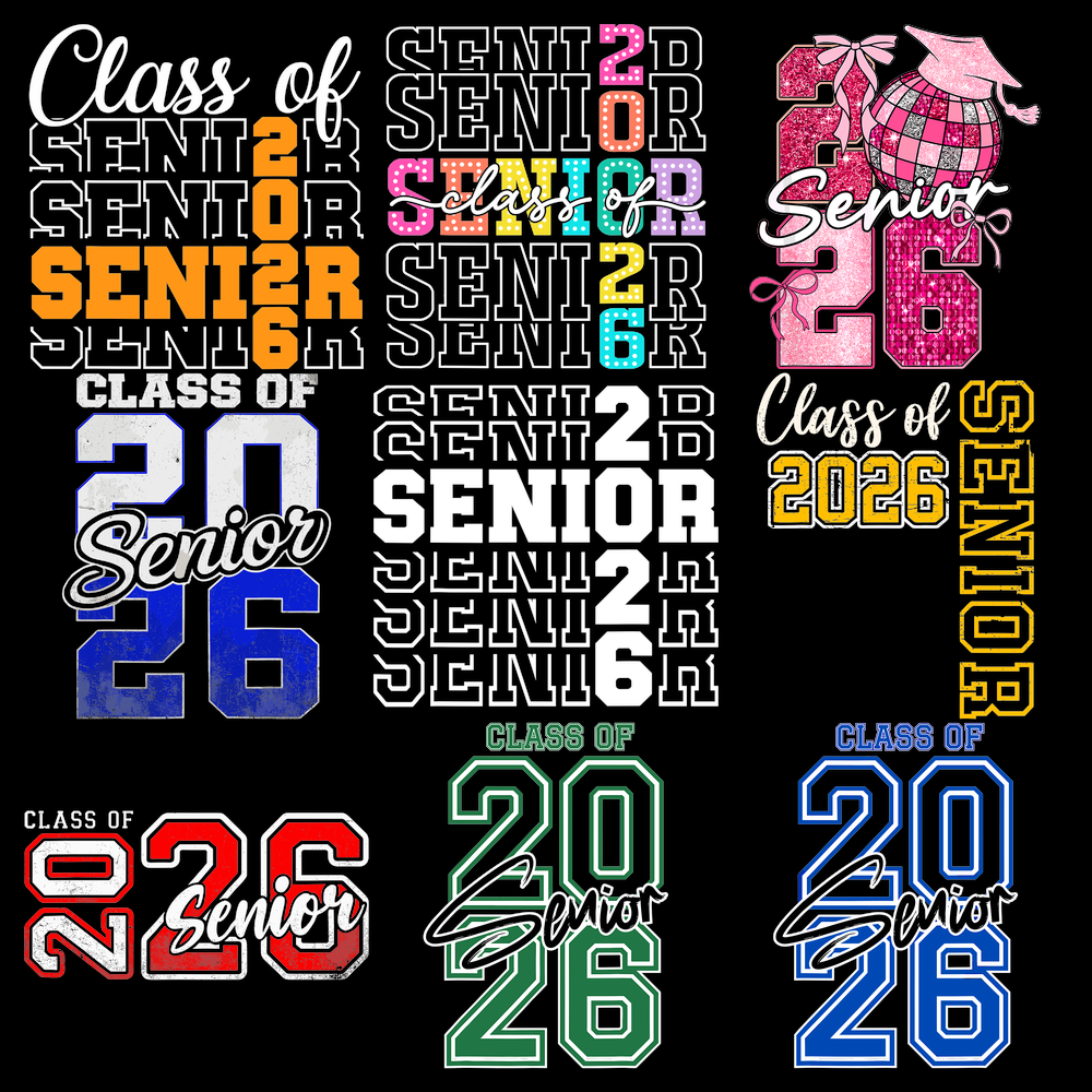 Class of 2026 SVG PNG 10 Designs bundle