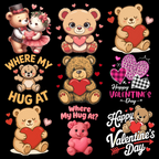 Happy Valentines Day Teddy bears 10 SVG PNG Bundle