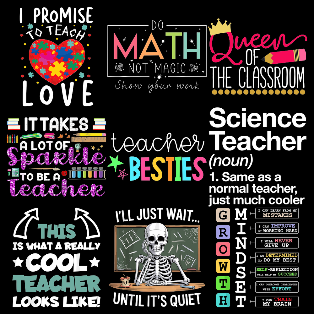 Funny Teacher Quotes 10 SVG PNG Bundle